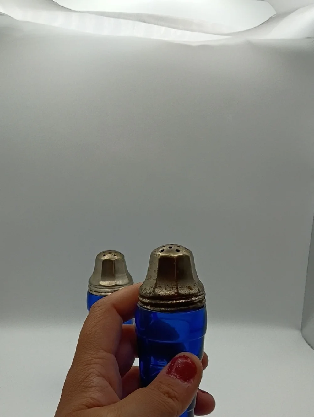VTG 1930s Hazel Atlas Cobalt Blue Moderntone Art Deco Salt & Pepper Shakers!
